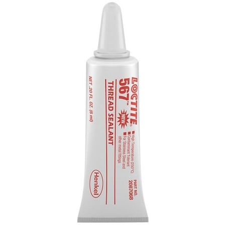 Henkel Thread Sealant, High Temperature, Tube, 6 Ml 567 6ML IDH 2087068